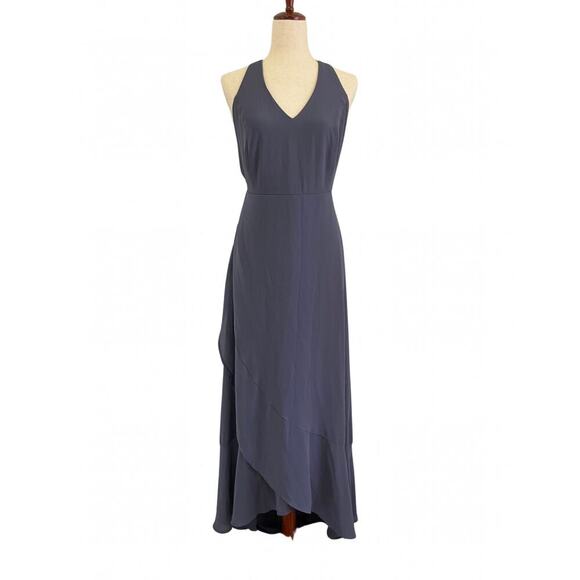 Lulus Wrap of Luxury Denim Blue Convertible High-Low Maxi Dress Size XL 0600S - Picture 5 of 16